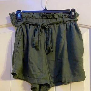 Hollister green paper bag shorts
